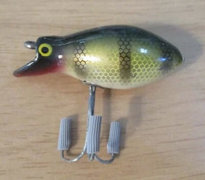 VINTAGE 1940's WWII Era FISHING Lure~"CREEK CHUB BABY BOMBER" Perch~KREEKER~ - Picture 1 of 7