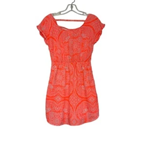 AEO American Eagle Outfitters Dress XS Neon Orange White - Picture 1 of 12