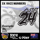 3 Custom Race Number Number Plate Race Decals - Bmx Mx Sx Bike Stickers #Crn009
