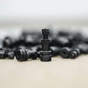 4PC Black Bolt in Wheel Alloy Valves Caps Metal 8mm 11mm BBS RS RC LM OZ - Picture 1 of 3
