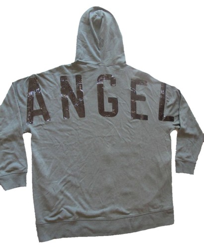 UNDERCOVER Felpa con cappuccio e zip intera Victoria's Secret Bling Angel verde oliva oversize large