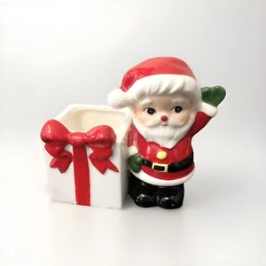 Enesco Weihnachtsmann Mini Übertopf weiß Geschenk Weihnachten Vintage Keramik Japan - Bild 1 von 10