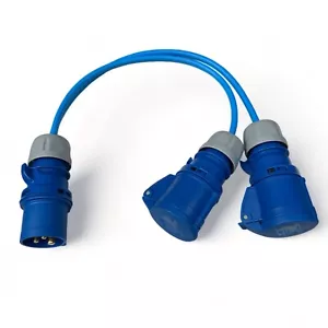 Marten® 230 V 16 AMP Stecker auf 2 x 16A Steckdosen 2-Wege 230 Volt Power Splitter - Bild 1 von 1