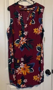 Old Navy Womens Floral Tank Sun Dress XL 100% Rayon Luau Sleeveless Boho New - Picture 1 of 8
