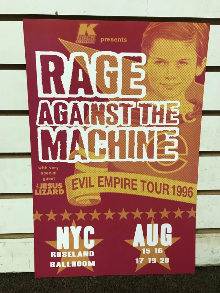 Rage Against the Machine 1996 New York City Evil Empire Concert Poster - Image 1 of 1