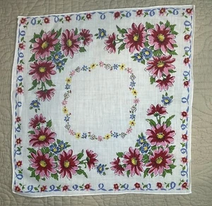 Vintage Women’s Handkerchief Hanky Cotton Daisy Florals - Picture 1 of 13