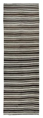 4.2x12.8 Ft Vintage Anatolian Runner Kilim Made of Natural Beige & Brown Wool - Image 1 of 4