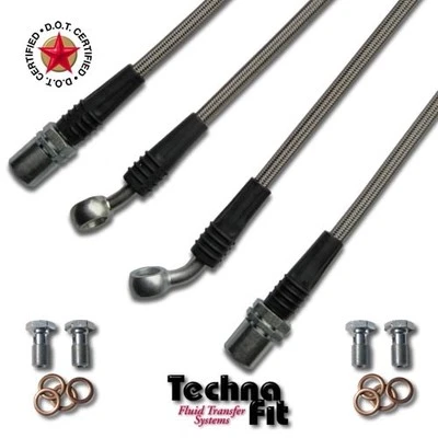 For 90-94 Suzuki Swift GA GL Front + Rear Techna-Fit Stainless Steel Brake Line - Image 1 of 3