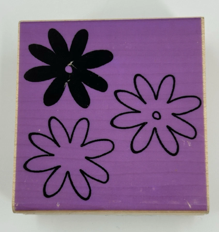 Hampton Art Night Line 2367 Flower PowerWood Mount Rubber Stamp - Image 1 of 4