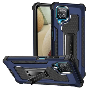 For Samsung Galaxy A12 Kickstand Shockproof Hybrid Dual Layer Armor Case - Picture 1 of 11