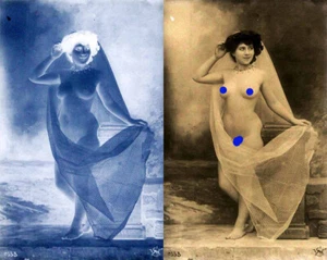 photo NEGATIF verre NU EROTIQUE  1900  / 9 x 14.5 cm / 211 /  risque sexy nude - Imagen 1 de 3