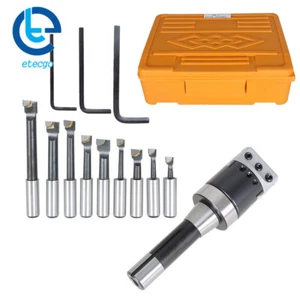 9 ×2" Boring Head R8 Shank 1/2" Carbide Boring Bar Set For Bridgeport - Picture 1 of 24