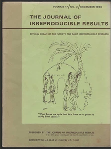 Journal of Irreproducible Results old Dec 1968 Magazine Funny Science Labs Humor - Picture 1 of 3