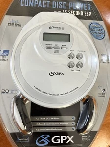 Reproductor de Discos Compacto Portátil GPX C3972WHT con Auriculares NUEVO SELLADO Anti Saltos - Imagen 1 de 12