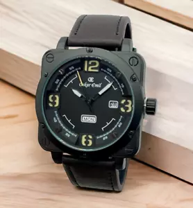 Oskar Emil DAKAR Herren Qualitätsuhr Tag/Datumsanzeige Edelstahl schwarz/braun - Bild 1 von 4