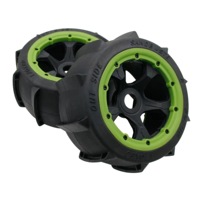 Hintere Truck Sand Paddel Räder Reifen Fit 1/5 RC Car RV King Motor HPI Baja 5B - Bild 1 von 4