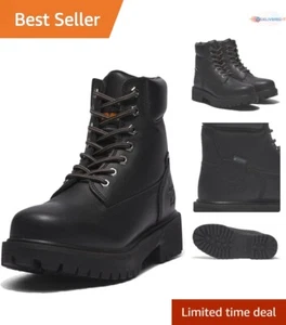 Men's Black Insulated Waterproof Work Boots 6" Soft Toe Slip Resistant Size 10.5 - Picture 1 of 9