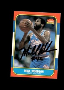 Mike Woodson 1986-87 Fleer authentic autographed card Kings
