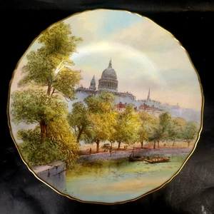 Royal Worcester Handpainted "St Pauls From The River Plate Raymond Rushton u-15F - Picture 1 of 3