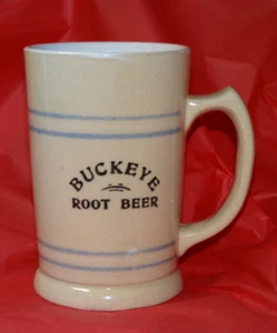 Vintage 1930's ? Buckeye Root Beer Stoneware Advertising Mug Soda Fountain - Picture 1 of 15