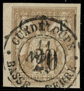 [st1861] GUADELOUPE 1884 Scott#1 used with Superb cds "Basse Terre" - Picture 1 of 2