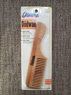 De colección Goody 1993 Todo Madera Oödwae Super Peine Antiestático Raro Foto 1 de 3
