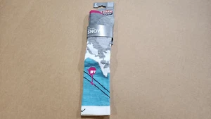 Darn Tough Women's Yeti Over-the-Calf Midweight Ski & Snowboard Sock Aqua Small - Picture 1 of 3