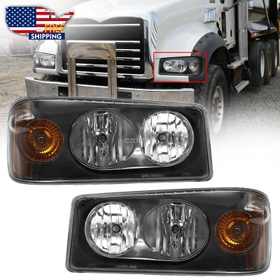 For Mack Granite GU713 Headlight Lamp Left Right Pair Side - Image 1 of 4
