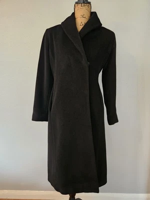 Calvin Klein шерсти Angora черный пояс пальто размер маленький - Изображение 1 из 4