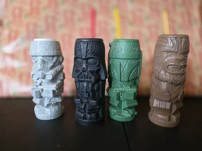 4 Star Wars Geeki Tiki Darth Vader, Boba Fett, Chewbacca y Storm Tumbler 2019 Foto 1 de 4