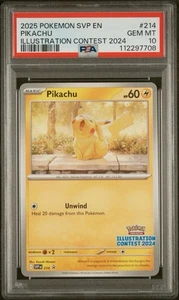 Pokemon TCG Pikachu SVP 214 PSA 10 Illustration Contest Promo 2024 English Card - Picture 1 of 2