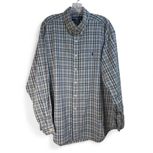 Ralph Lauren Blake Blue Plaid Reg Fit Men's Button Down Shirt 100%Cotton Casual - Picture 1 of 6