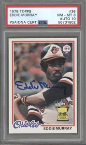 1978 Topps #36 Rookie HOF Auto Eddie Murray PSA 8 DNA 10 - Bild 1 von 2