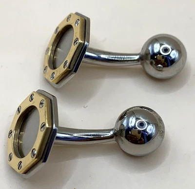 Gemelos Cartier Santos de acero inoxidable de oro de 18 quilates Foto 1 de 4