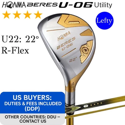 Left-Handed HONMA BERES U-06 4-Star Hybrid U22 22° R-Flex ARMRQ X 47 4S Graphite - Image 1 of 4