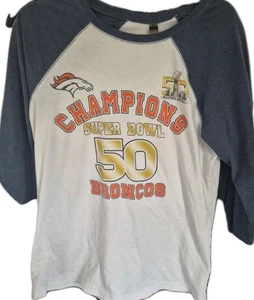 Denver Broncos Superbowl 50 Champions Womens Shirt Size Xl - Picture 1 of 11