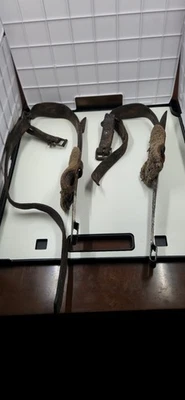 Antique Guelph Canada Logging Tree Climbing Spurs w/ Leather Straps – Vintage - Image 1 of 4