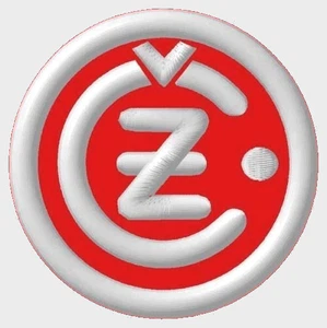 ČZ EMBROIDERED PATCH 3-1/8" IRON/SEW ON RED MOTORCYCLES CZ 500, SIX DAYS, ENDURO - Picture 1 of 2