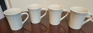 Coffee Mugs Cups Lot Of 4 Cream Color Pottery Vintage Microwave-safe Beverages - Picture 1 of 5