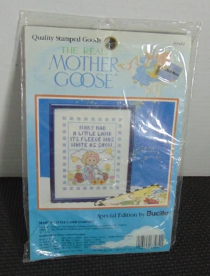 NEW Mother Goose Series Mary's Little Lamb Stamped Cross Stitch Sampler 63482 - Image 1 of 3