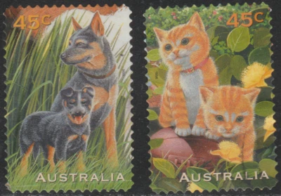 Australia 1996-97 SC# 1564 -1565 - Pets - Dogs - Cats - Used Lot # 213 - Image 1 of 2