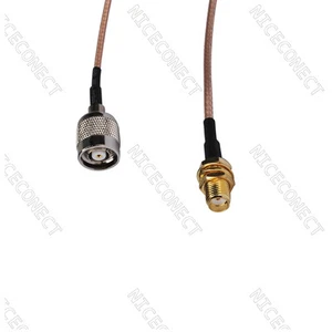 RP-TNC maschio (pin femmina) a SMA femmina adattatore jack cavo treccia RG316 20 cm - Foto 1 di 2