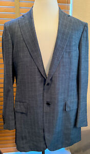 LUCIANO BARBERA Blue Wool Linen Silk Sport Coat Blazer Size 44L.          P15473
