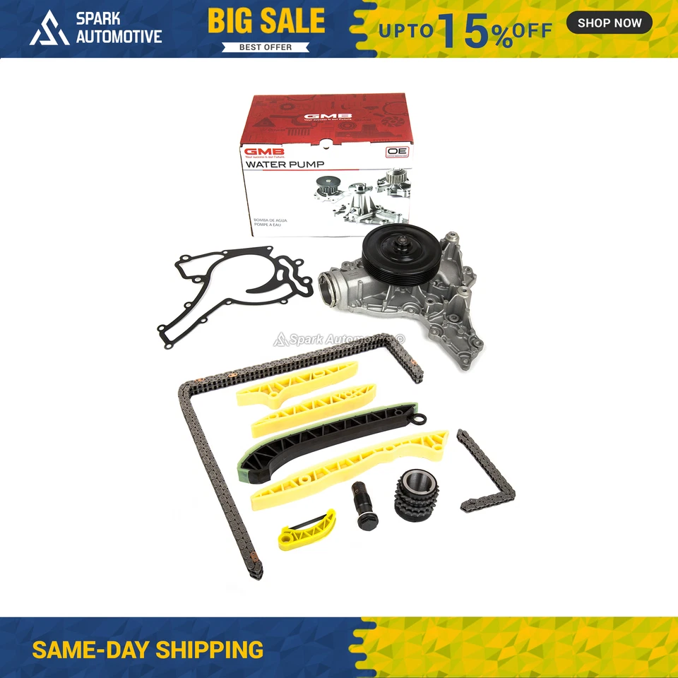 Kit de cadena de distribución bomba de agua apta 05-15 Mercedes-Benz C230 C280 C300 C350 CLK350 Foto 1 de 4
