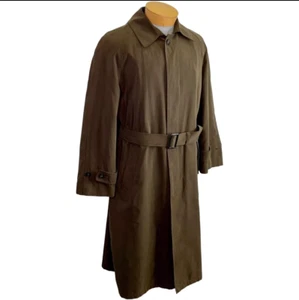 Bloomingdales Metropolitan View Brown Trench/ Over Coat Removable Lining Size 42 - Picture 1 of 9