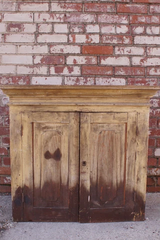 Antique Primitive General Store Hardware Store Cupboard Cabinet Mail Slot Yellow Cover