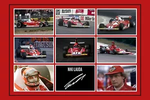 Niki Lauda Ferrari signierter Vordruck Autogramm 12x8 FOTO Signatur Geschenkdruck F1 - Bild 1 von 5