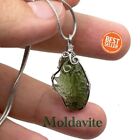 1 Pc Random Pick Czech Moldavite Tektite Pendant Necklace With 18” inch Chain