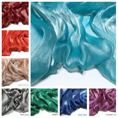 Organza Fabric Shiny Crepe Mesh Tulle DIY Clothes Dress Crafts Home Decor - Image 1 of 4