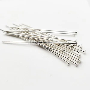 Sterling Silber 1,5 Zoll 24 Stärke 10 Stck. Kopfnadeln - Fundstücke zum Basteln & Auffädeln - Bild 1 von 5